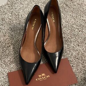COACH - Teddie Box Calf - Black Leather Stiletto Pumps Size 6.5